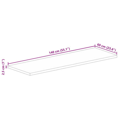 Bordsskiva massivt återvunnet trä 140x60x2,5 cm rektangulär