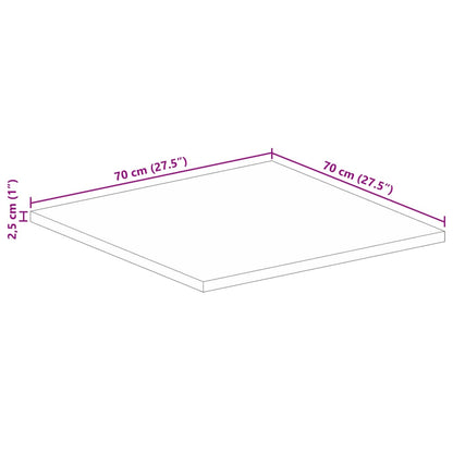 Bordsskiva massivt återvunnet trä 70x70x2,5 cm fyrkantig