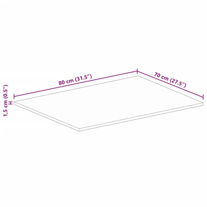 Bordsskiva massivt återvunnet trä 80x70x1,5 cm rektangulär