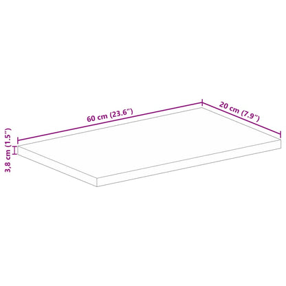 Pöytälevy 60x20x3,8 cm suorakaiteen muotoinen massiivi kierrätyspuuta