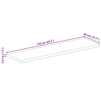 Pöytälevy 110x40x3,8 cm suorakaiteen muotoinen massiivi kierrätyspuuta