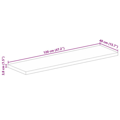 Bordsskiva massivt återvunnet trä 120x40x3,8 cm rektangulär