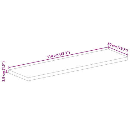 Pöytälevy 110x50x3,8 cm suorakaiteen muotoinen massiivi kierrätyspuuta