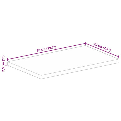 Bordsskiva massivt återvunnet trä 50x20x2,5 cm rektangulär