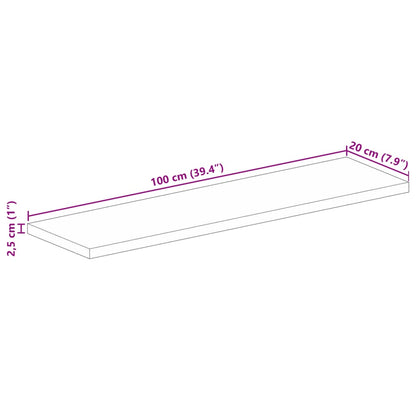 Pöytälevy 100x20x2,5 cm suorakaiteen muotoinen massiivi kierrätyspuuta