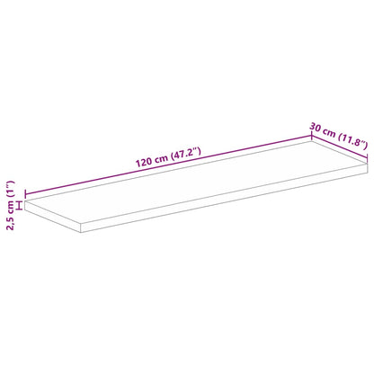 Bordsskiva massivt återvunnet trä 120x30x2,5 cm rektangulär