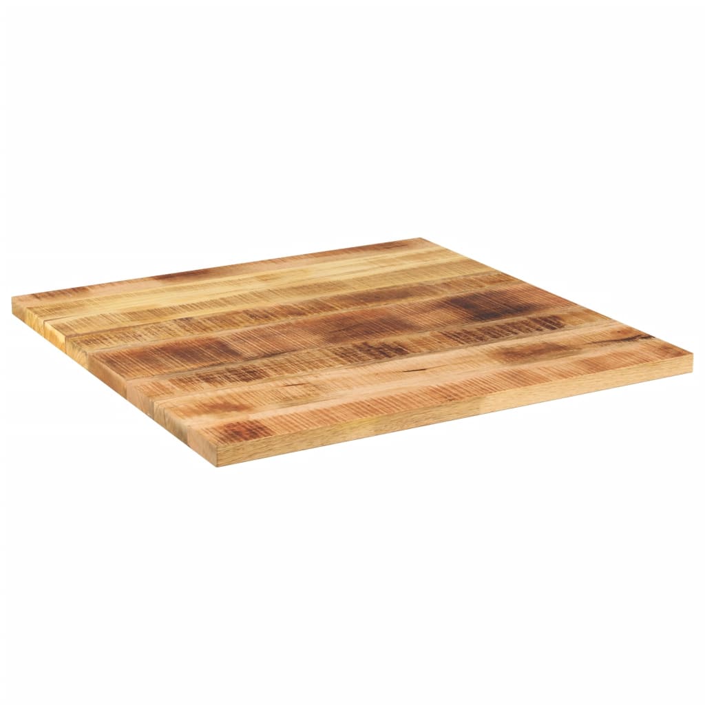 Pöytälevy 90x90x2,5 cm neliömäinen massiivi karkeaa mangopuuta