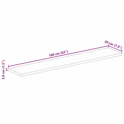Pöytälevy 160x20x3,8 cm suorakaiteen muotoinen massiivi mangopuuta