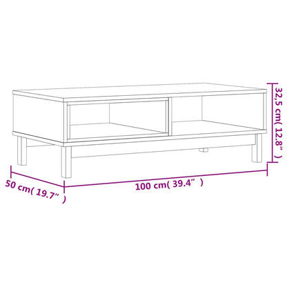 Soffbord massiv furu möbelserie FLAM 100x50x32,5 cm