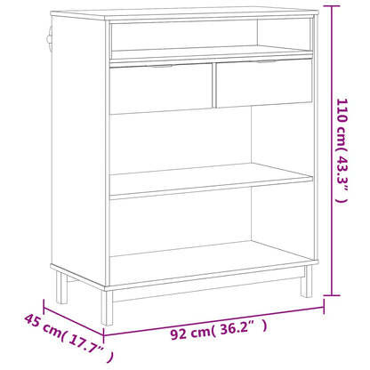 Barbord bistrobord natur massiv furu möbelserie FLAM 92x45x110 cm