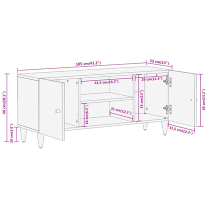 TV-möbel massiv trä mangoträ TV-bänk 105x33x46 cm