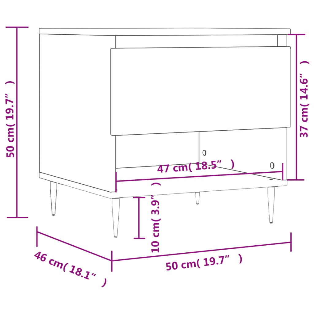 Soffbord sonoma ek 50x46x50 cm