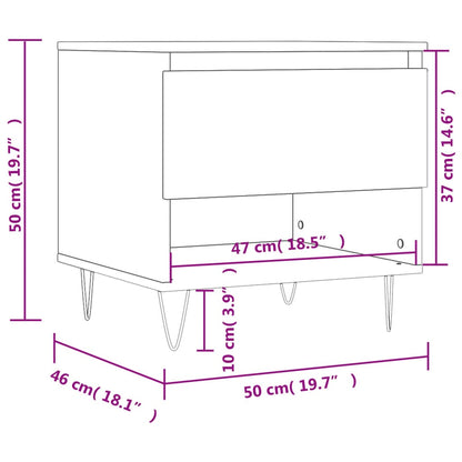 Soffbord rökfärgad ek 50x46x50 cm