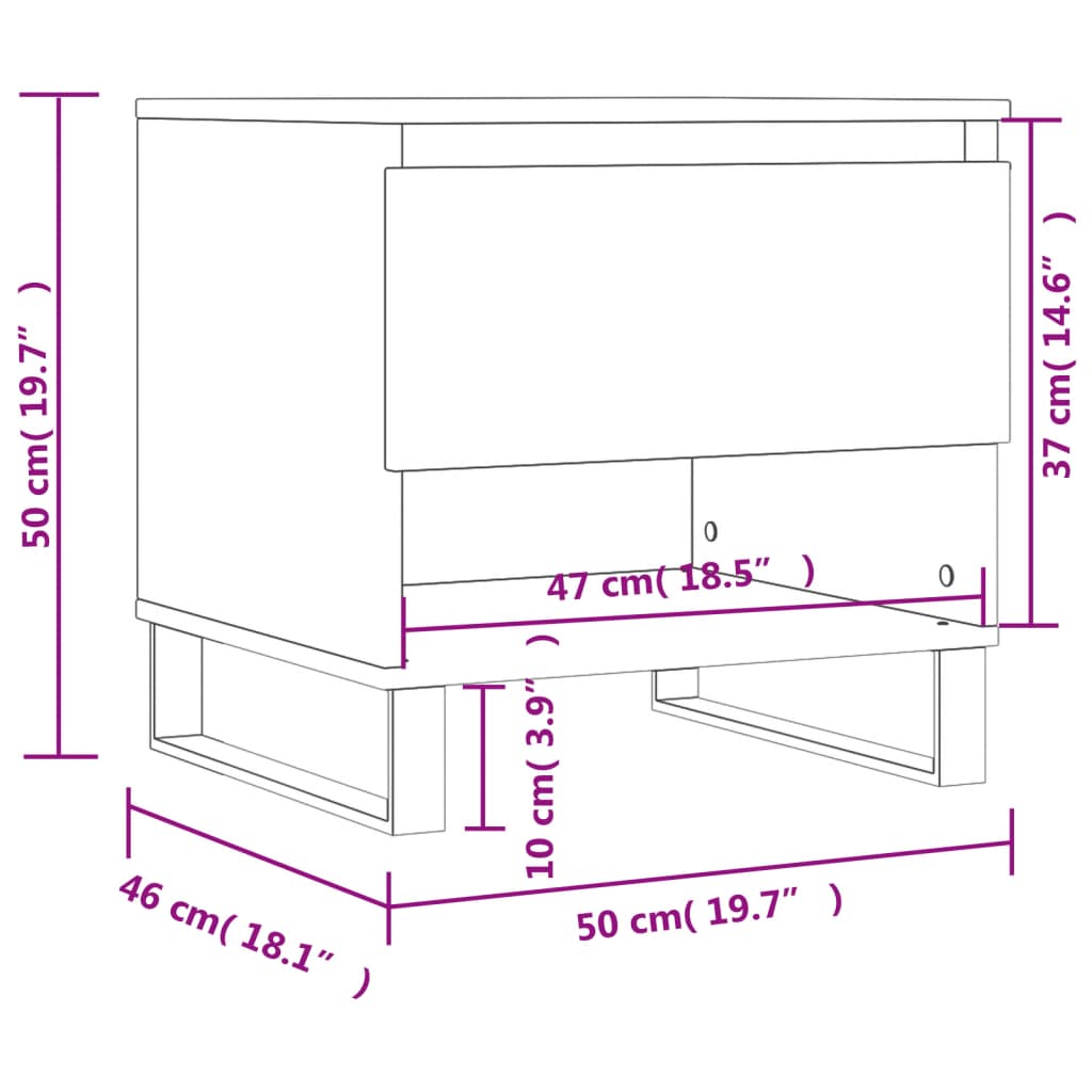 Soffbord sonoma ek 50x46x50 cm