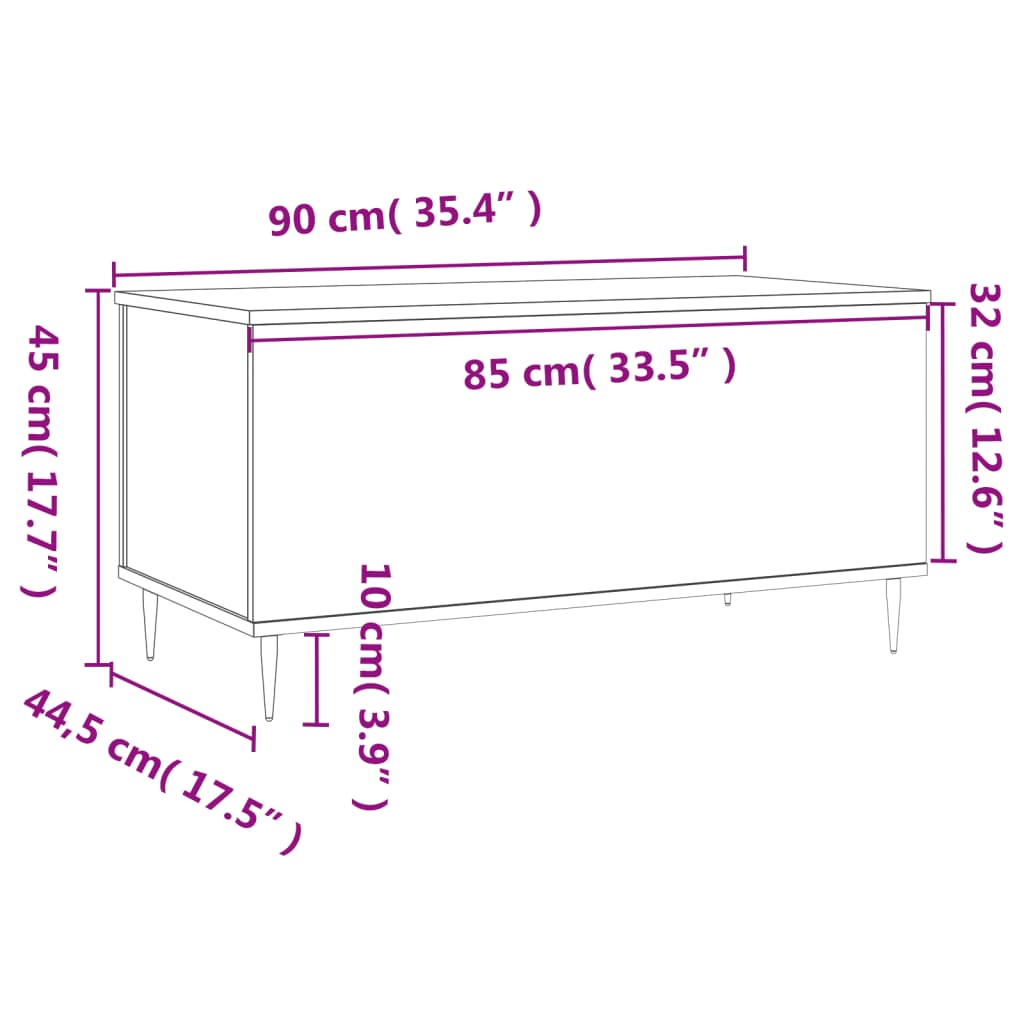 Soffbord svart 90x44,5x45 cm