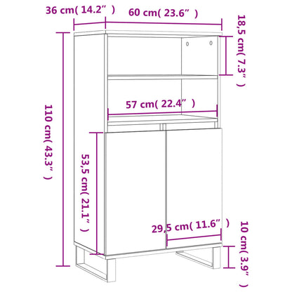 Skåp vit 60x36x110 cm