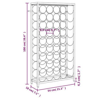 Viiniteline 45 pullolle musta 54x18x100 cm takorauta