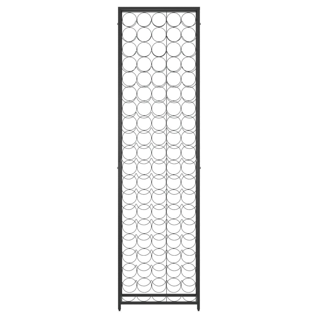 Viiniteline 95 pullolle musta 54x18x200 cm takorauta