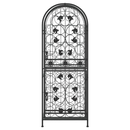 Viiniteline 41 pullolle musta 45x36x120 cm takorauta