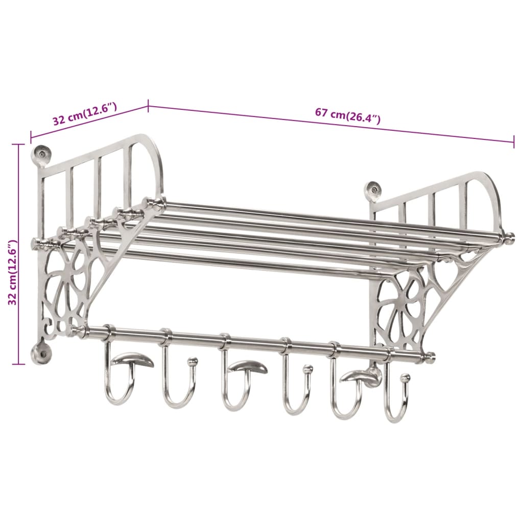 Klädhängare Bagagehylla väggmonterad aluminium