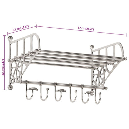 Klädhängare Bagagehylla väggmonterad aluminium