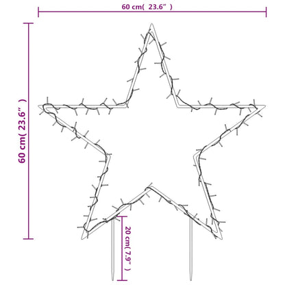 Juldekoration Utomhusbelysning Julstjärna med spett 80 LEDs 60 cm