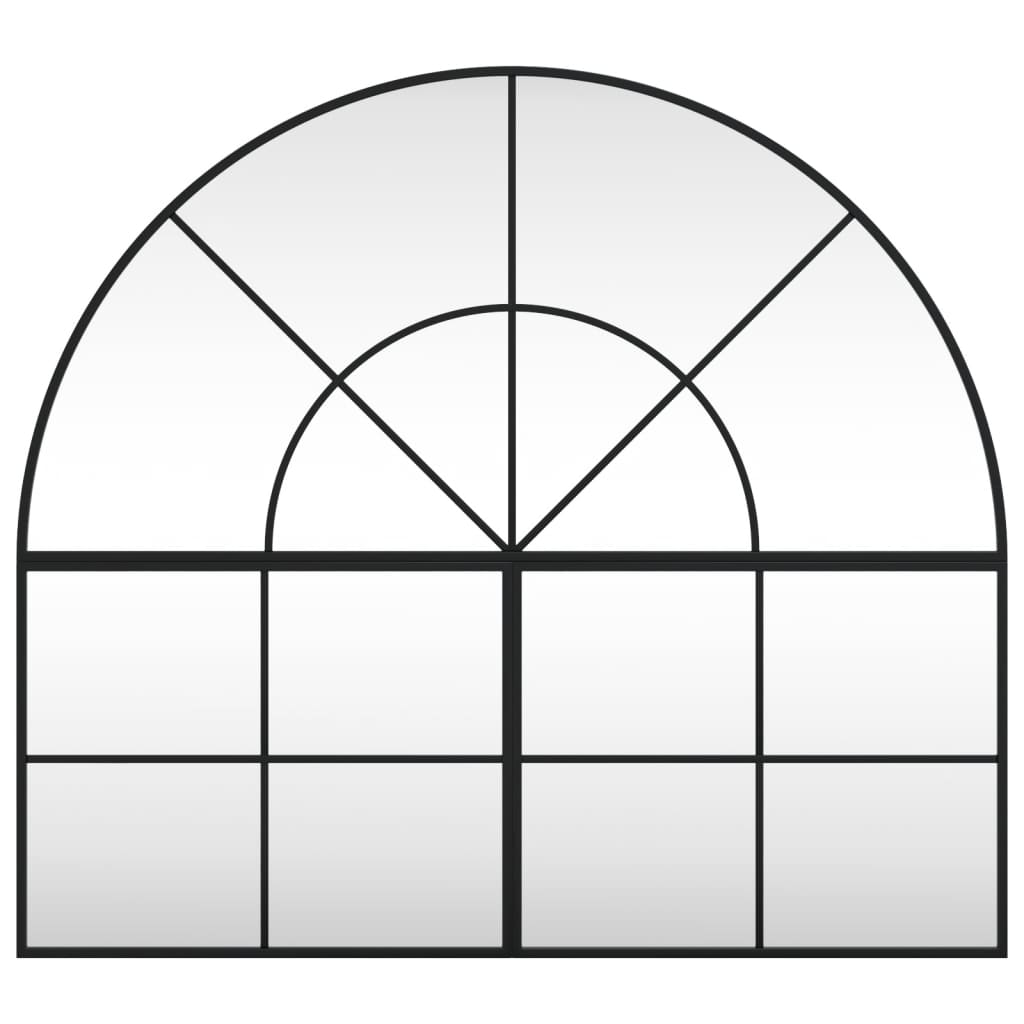 Seinäpeili musta 100x90 cm kaarimainen rauta
