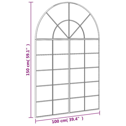 Seinäpeili musta 100x150 cm kaarimainen rauta