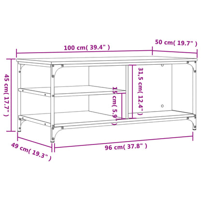 Soffbord svart 100x50x45 cm