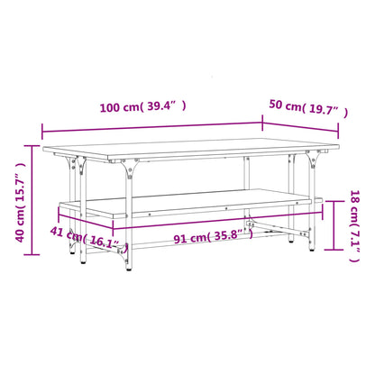 Soffbord svart 100x50x40 cm