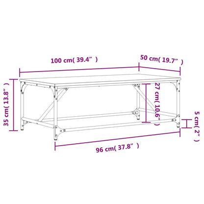 Soffbord svart 100x50x35 cm