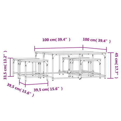 Soffbord brun ek Satsbord 5 st