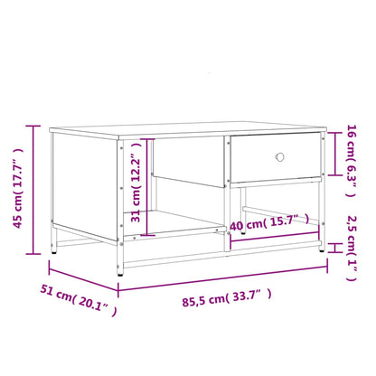 Soffbord svart 85,5x51x45 cm