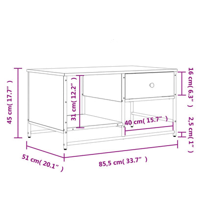 Soffbord brun ek 85,5x51x45 cm