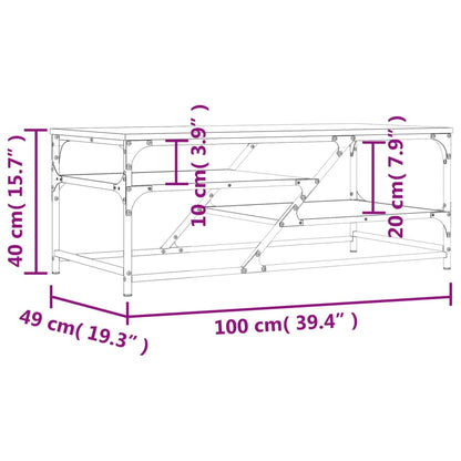 Soffbord brun ek 100x49x40 cm