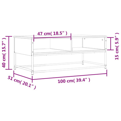 Soffbord brun ek 100x51x40 cm