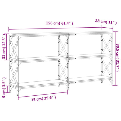 Avlastningsbord konsolbord brun ek 156x28x80,5 cm