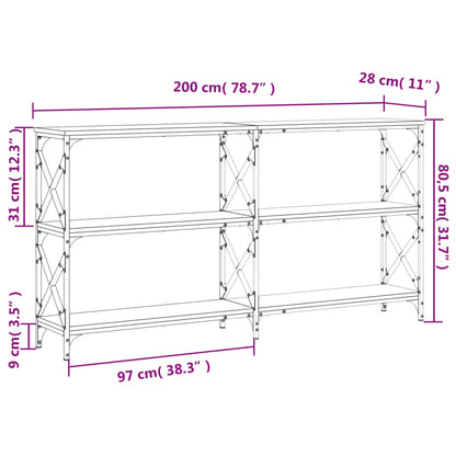 Avlastningsbord konsolbord svart 200x28x80,5 cm