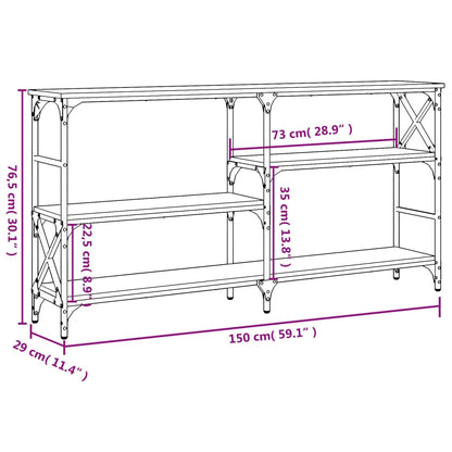 Avlastningsbord konsolbord brun ek 150x29x76,5 cm