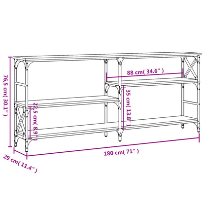 Avlastningsbord konsolbord brun ek 180x29x76,5 cm