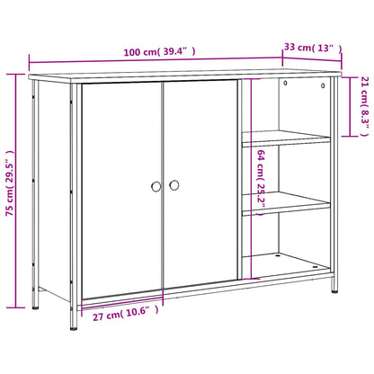 Skänk Sonoma ek 100x33x75 cm