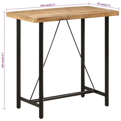 Barbord bistrobord massiv mangoträ 110x55x107 cm järn