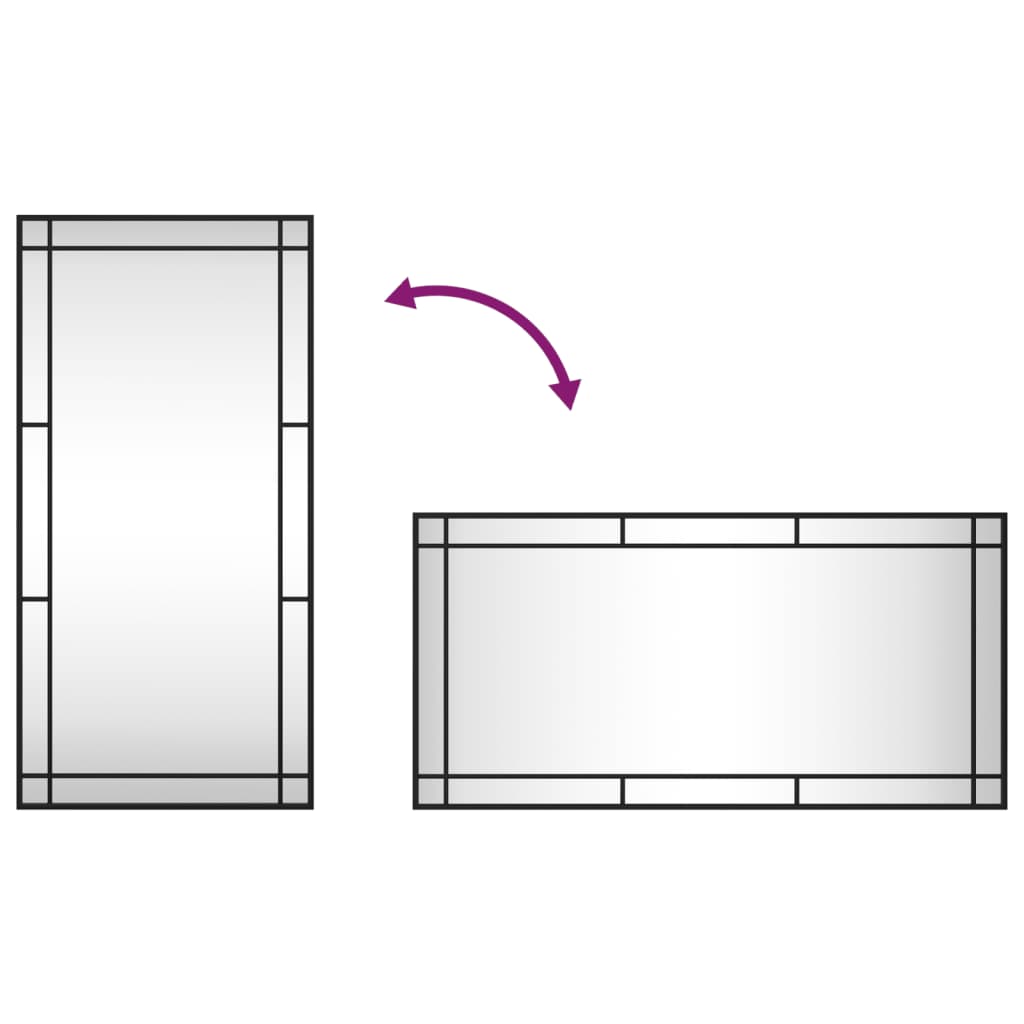 Väggspegel svart 50x100 cm rektangulär järn