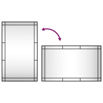 Seinäpeili musta 60x100 cm suorakaiteen muotoinen rauta