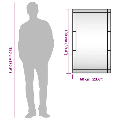 Seinäpeili musta 60x100 cm suorakaiteen muotoinen rauta