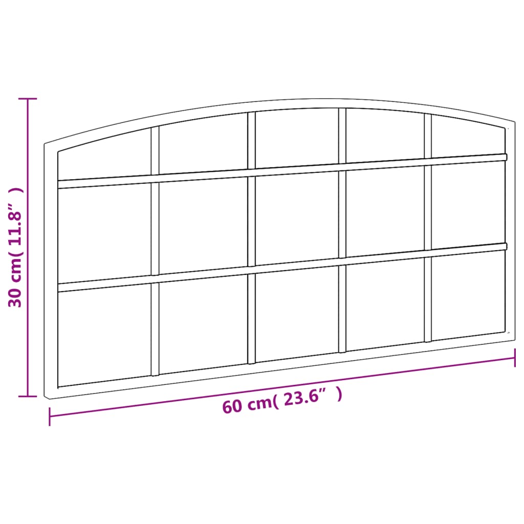 Seinäpeili musta 60x30 cm kaarimainen rauta