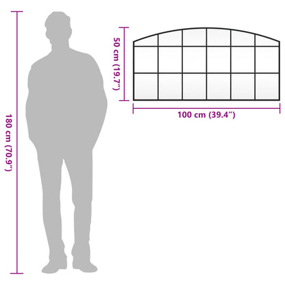 Seinäpeili musta 100x50 cm kaarimainen rauta