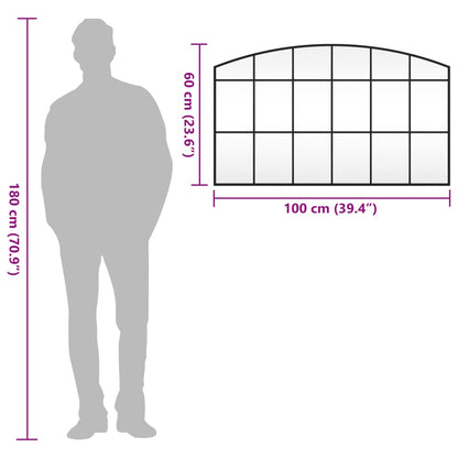 Seinäpeili musta 100x60 cm kaaren muotoinen rauta
