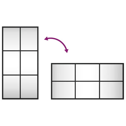 Seinäpeili musta 30x60 cm suorakaiteen muotoinen rauta