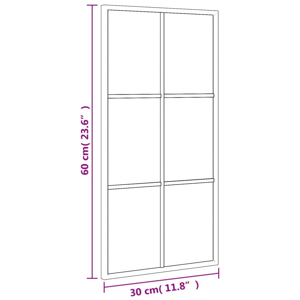 Seinäpeili musta 30x60 cm suorakaiteen muotoinen rauta